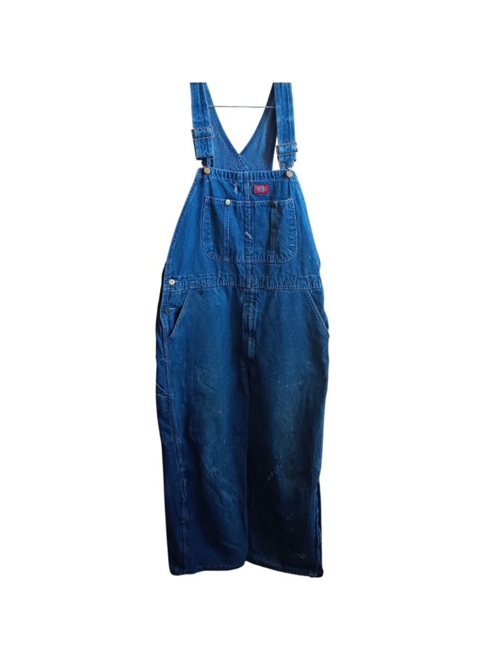 40x30 Vintage Dickies Blue Denim Overalls Workwear Carpenter Distressed Shred
